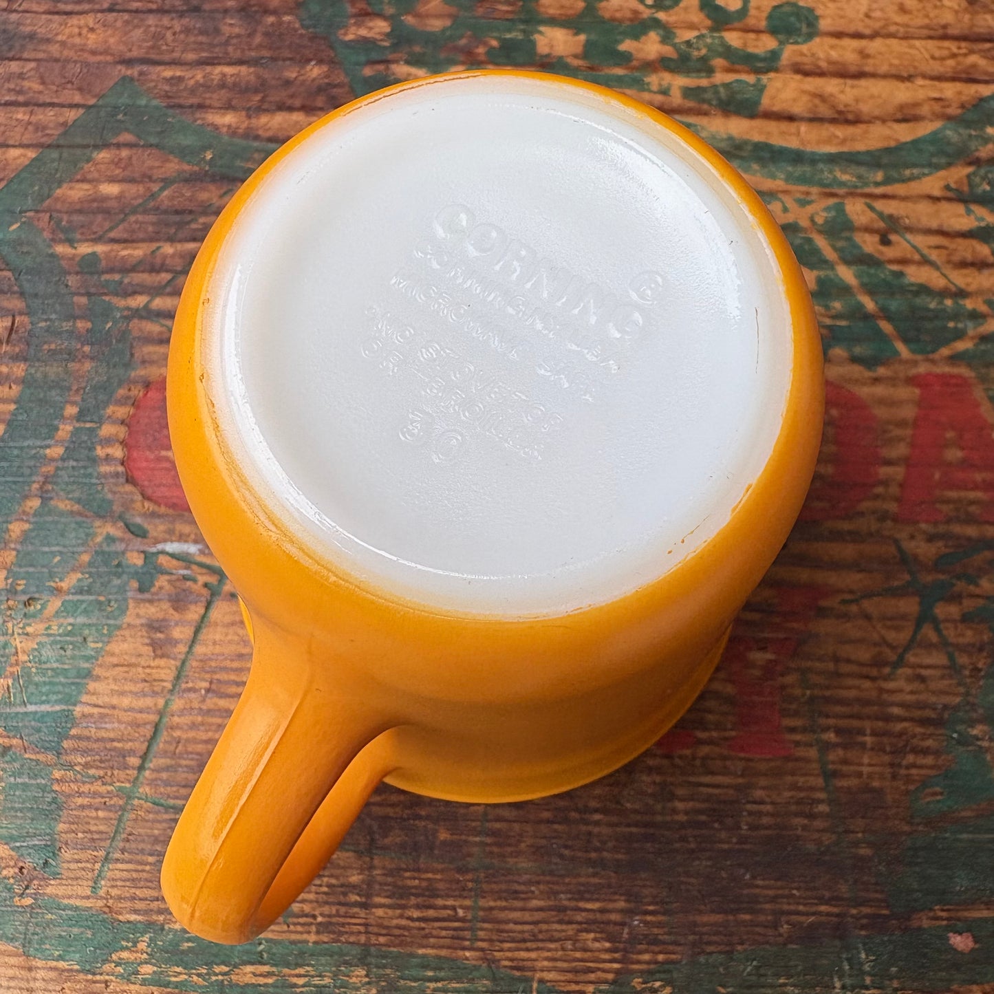 【USA vintage】CORNING mugcup yellow