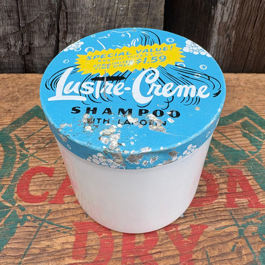 【1950s-1960s USA vintage】Lustre-Creme Shampoo glass jar