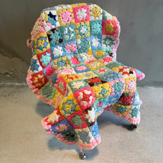 【USA vintage】granny blanket pastel color