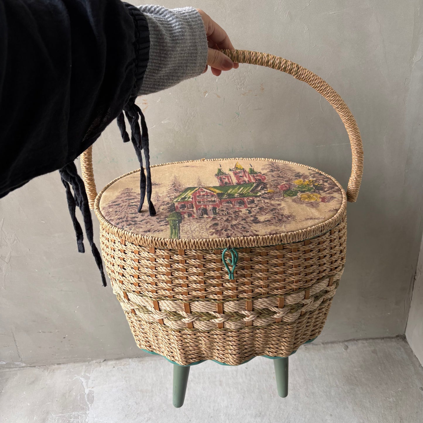 【1950-60s USA vintage】Sewing Basket