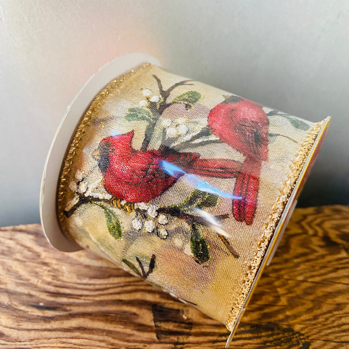 【vintage】クリスマス ラッピングリボン 鳥