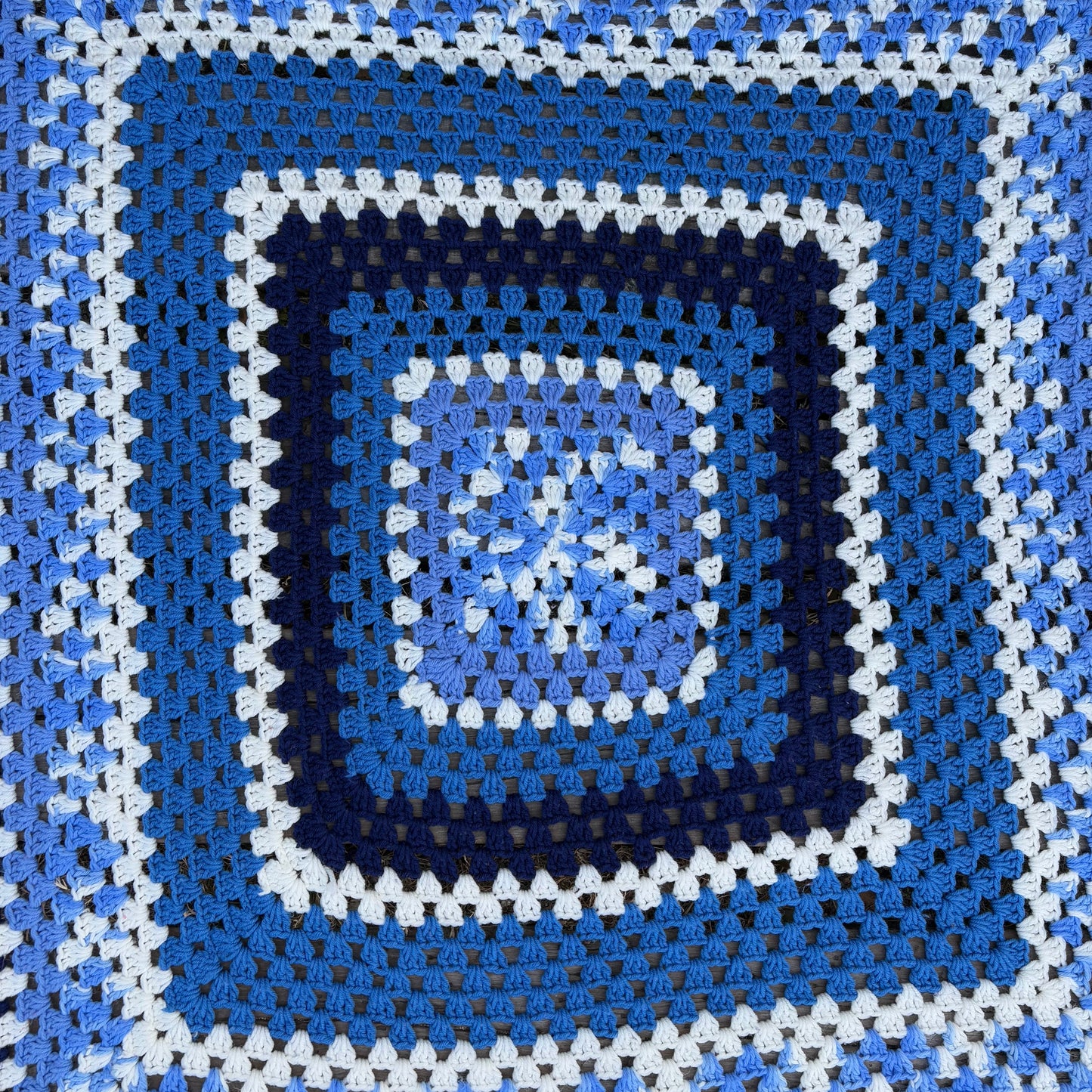 【USA vintage】granny blanket square Blue
