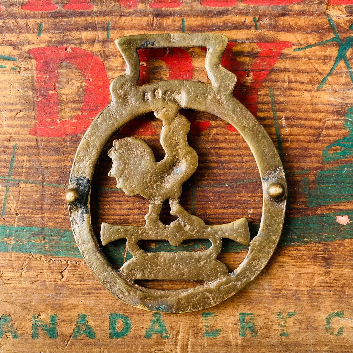 【vintage】horse brass 鶏