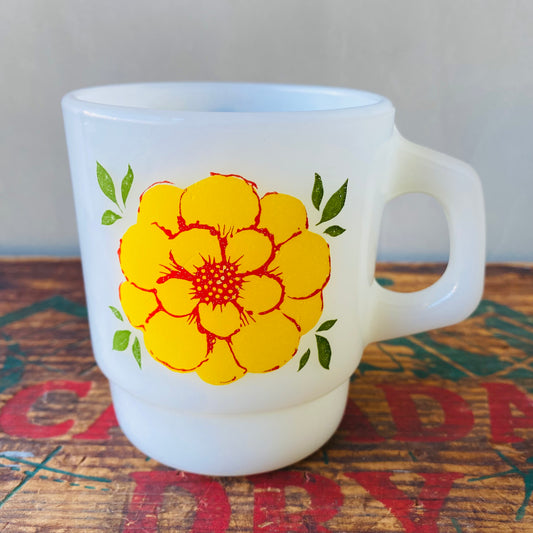 【1960-1976 USA vintage】Fire-King デイブレイカー ブルー×イエロー