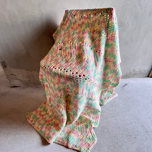 【USA vintage】グラニーブランケット パステル