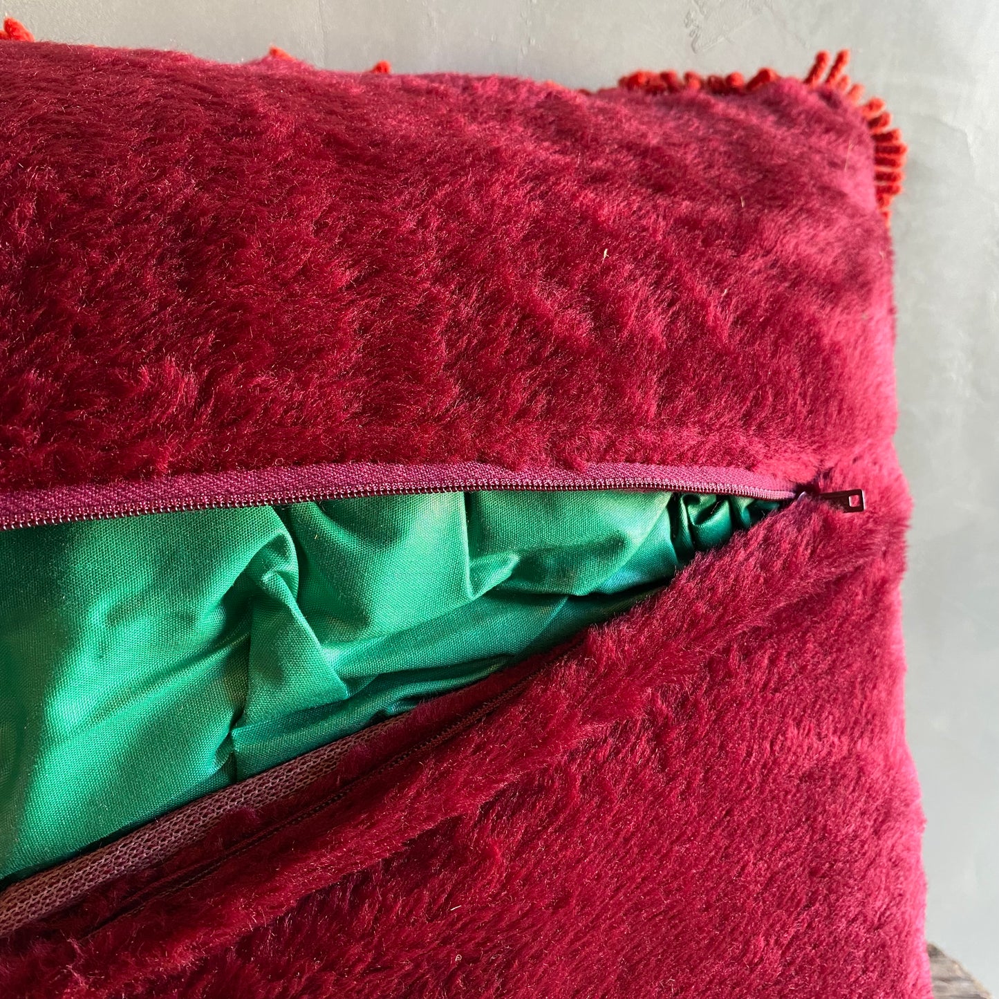 【vintage】latch hook cushion クッション パンダ