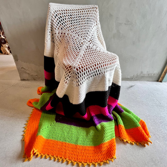 【USA vintage】グラニーブランケット レトロカラー