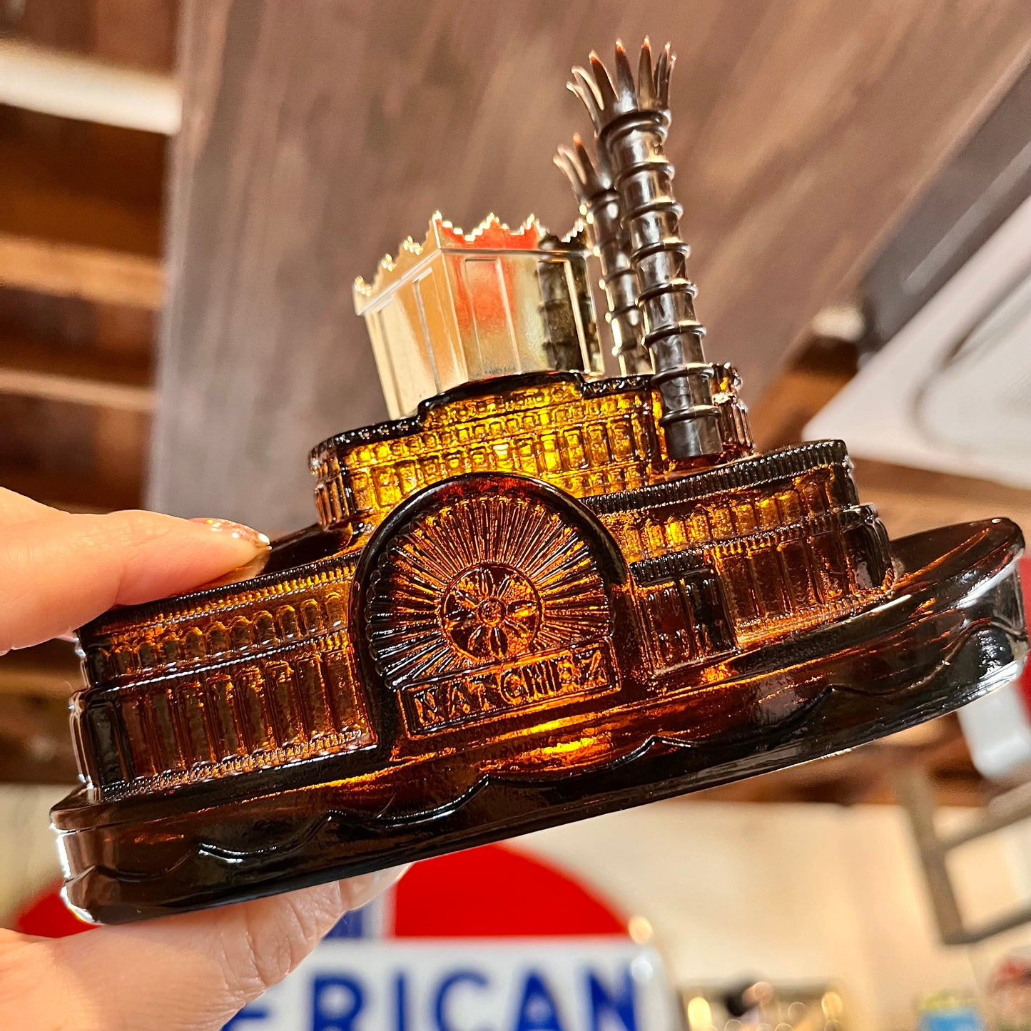 【USA vintage】AVON SIDE WHEELER BOTTLE