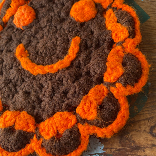 【USA vintage】smiley flower mini rug