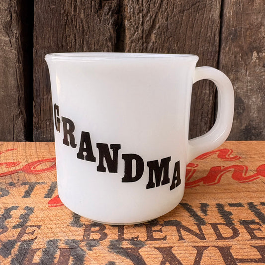 【1977~ USA vintage】Fire-King GRANDMA Milk Glass Mug