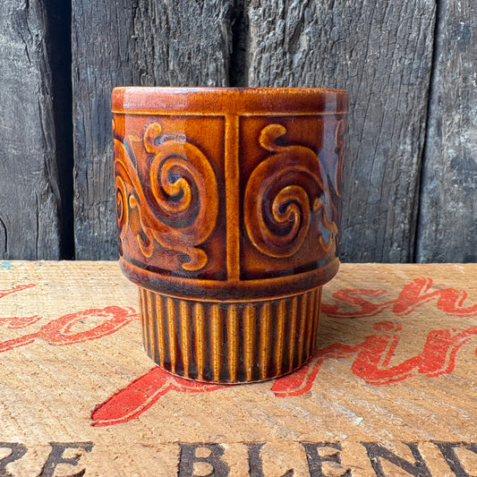 【1970s vintage】stacking mug JAPAN brown