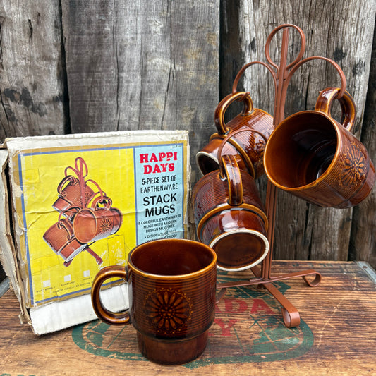 【1970s vintage】 STACK MUGS SET