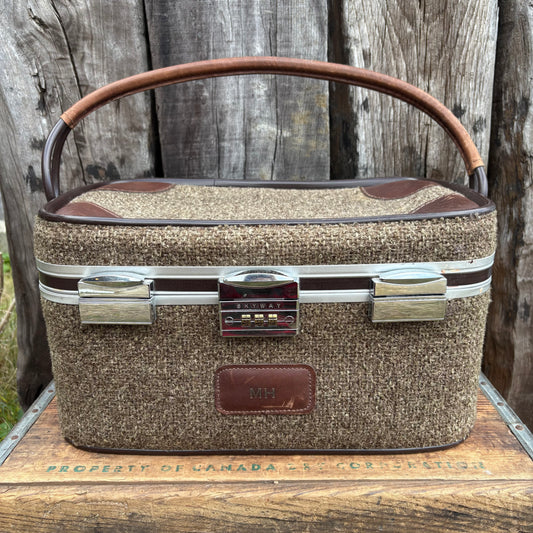 【1950s USA vintage】SKYWAY Train Case tweed