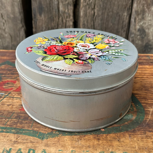【USA vintage】Sherman’s Arcadia fruit cake tin can