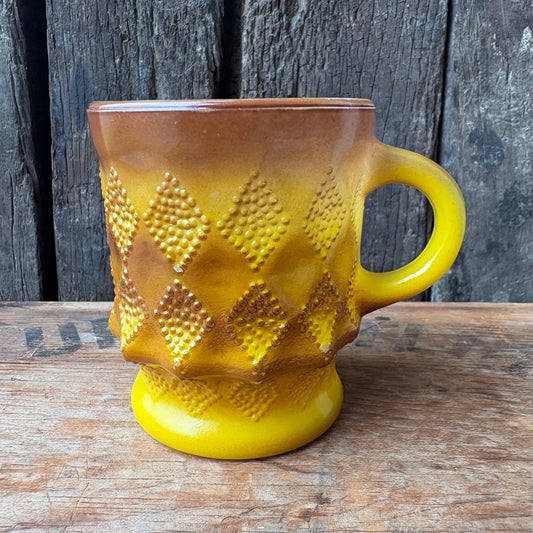 【1960s-1976 USA vintage】Fire-King Kimberley mug Yellow