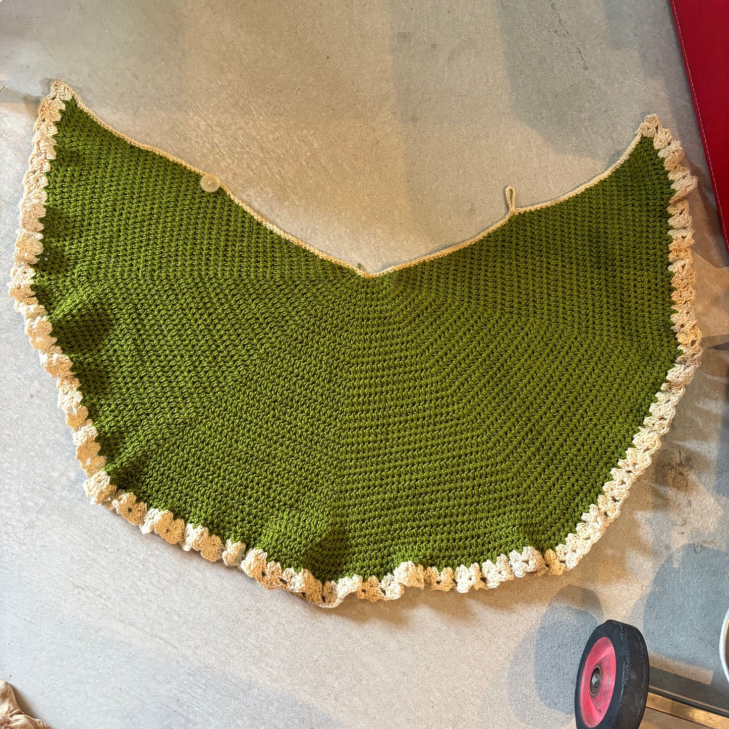 【USA vintage】 Knit poncho green