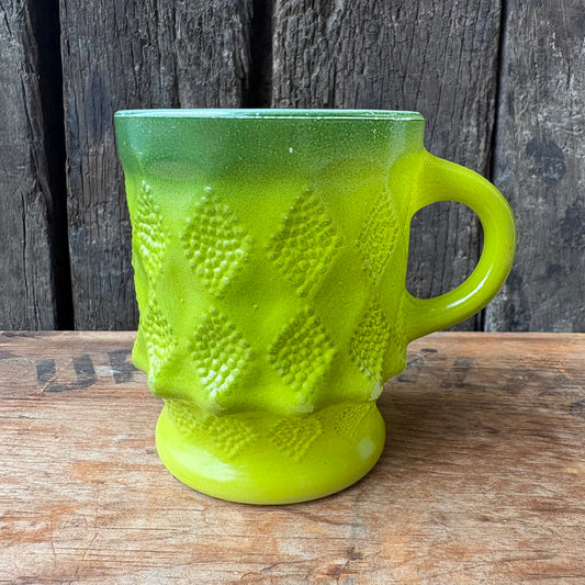 【1960s-1976 USA vintage】Fire-King Kimberley mug Green