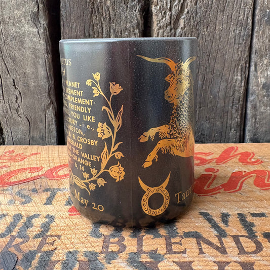 【1960s-1980s USA vintage】FEDERAL Glass Taurus Zodiac Mug