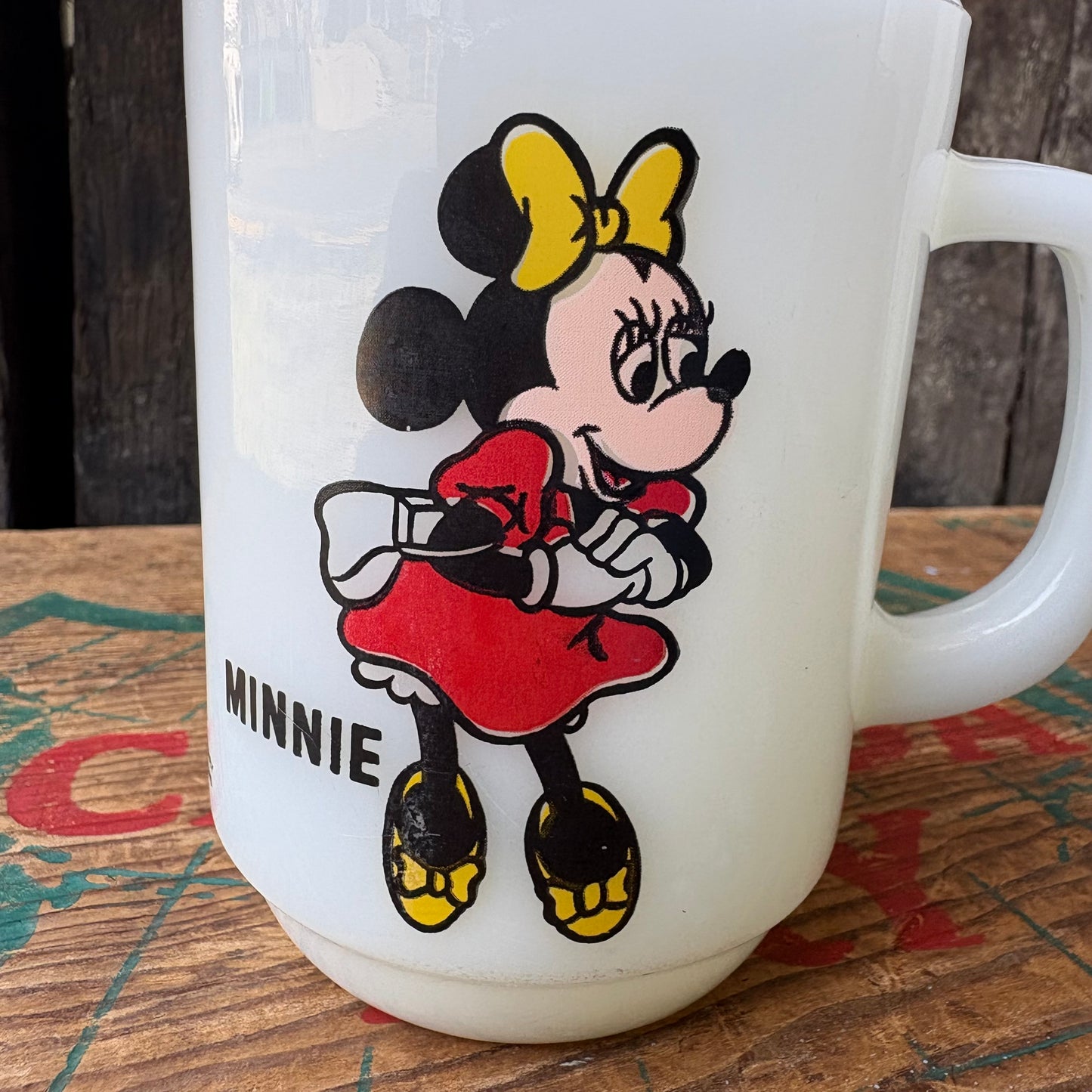 【1980s USA vintage】Fire-King PEPSI Disney MINNIE mugcup