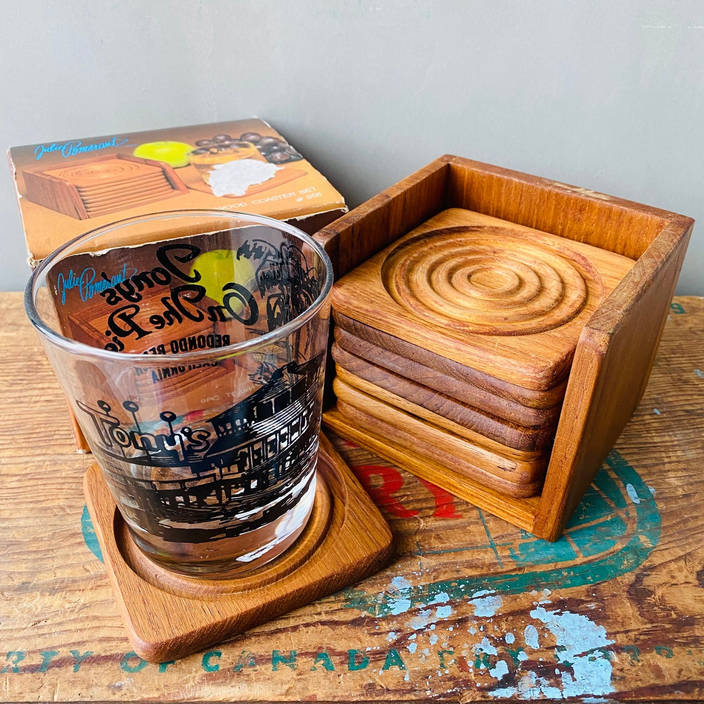 【vintage】GOOD WOOD coaster set