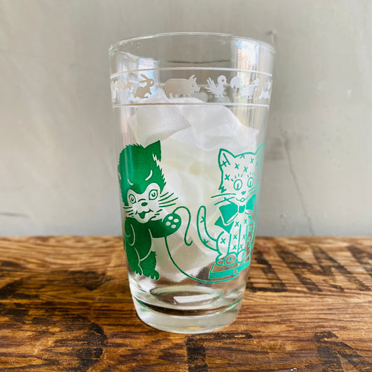 【1950s USA vintage】スワンキースウィッグ グラス 猫と兎