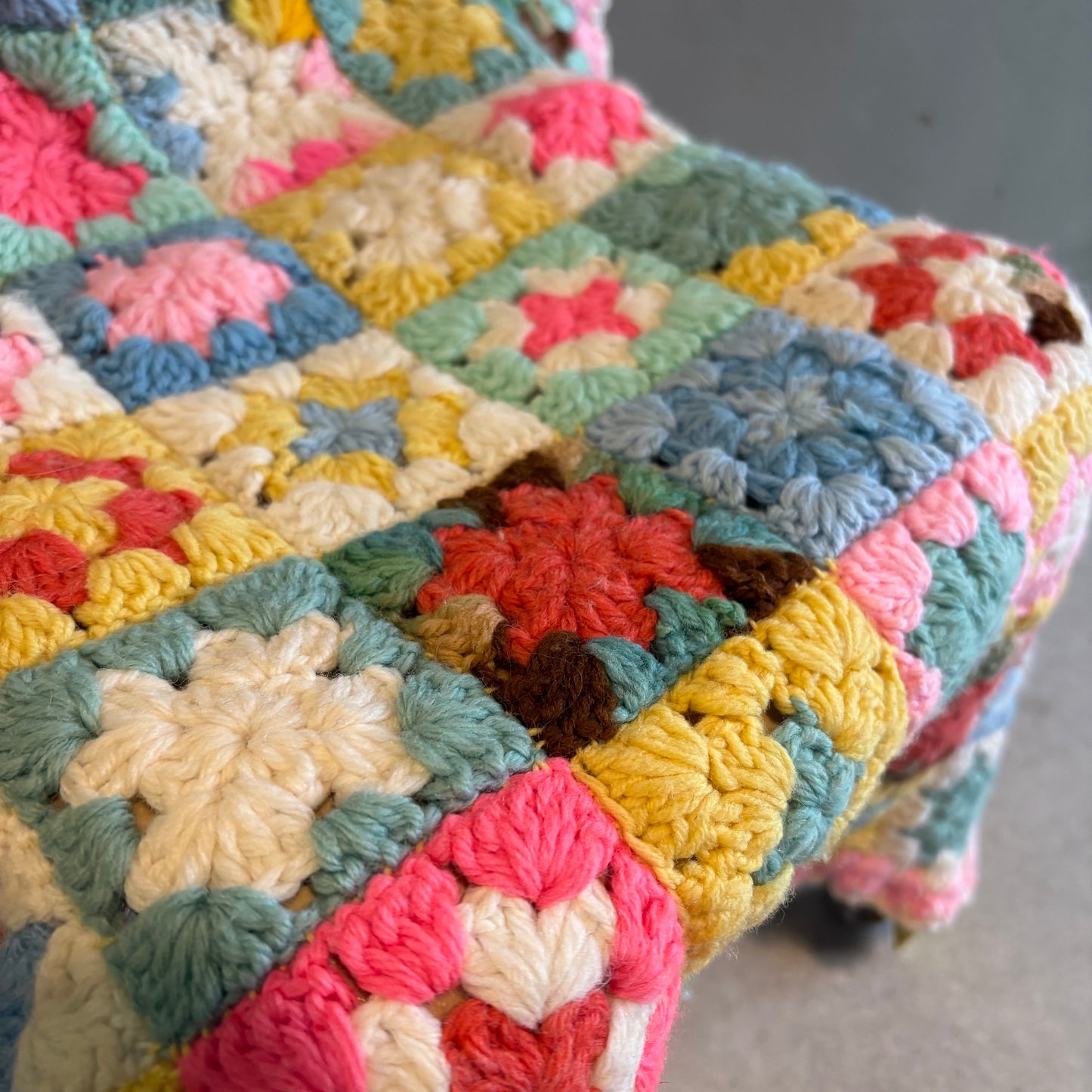【USA vintage】granny blanket pastel color
