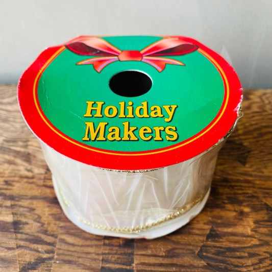 【vintage】クリスマス ラッピングリボン ゴールド