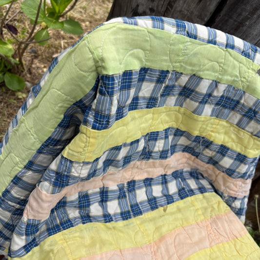 【USA vintage】Patchwork Quilt / Multi Stripe