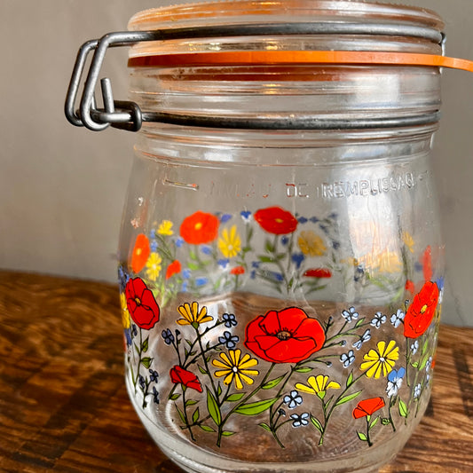 【1970s vintage】Arc France R. Carmen
Wild Poppy ガラス キャニスター