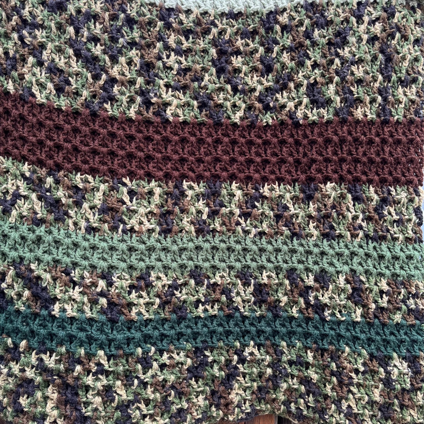 【USA vintage】Granny Blanket Army Color