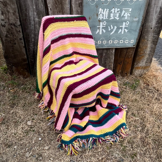 【USA vintage】Granny Blanket Stripe