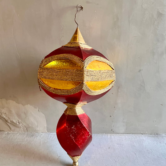 【USA vintage】クリスマス ビッグ オーナメント Red & Gold