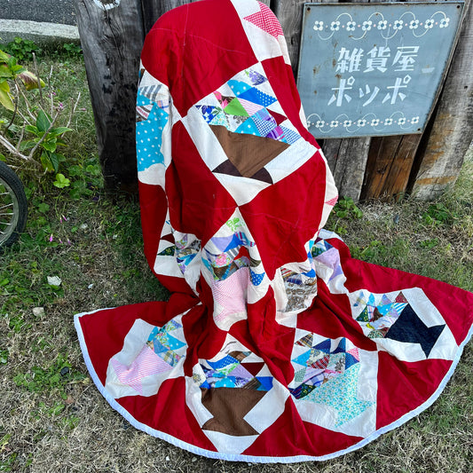 【USA vintage】Basket Motif antique quilt