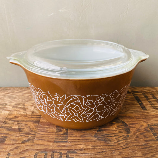 【1970s USA vintage】PYREX キャセロール ウッドランド L
