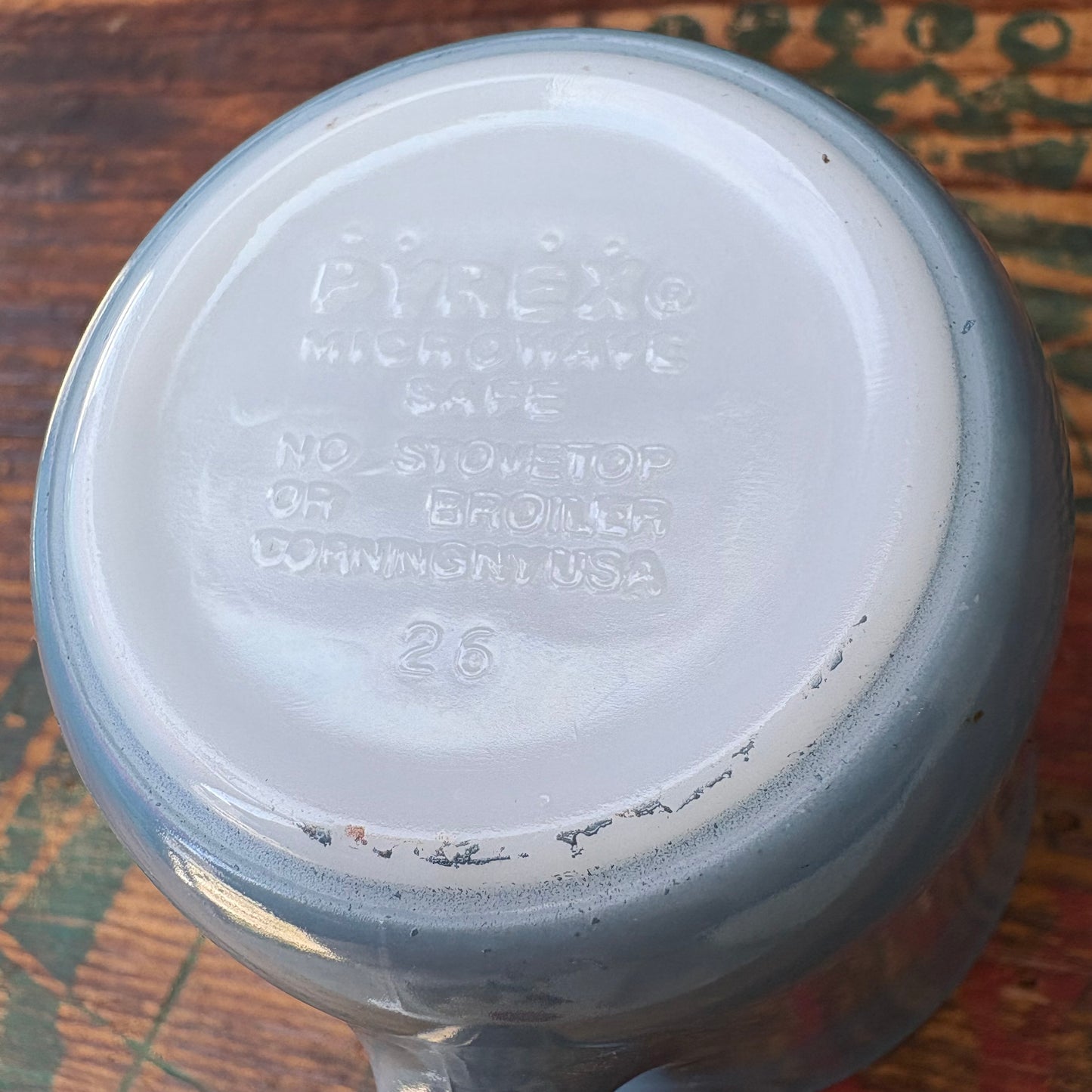 【USA vintage】PYREX mugcup Blue