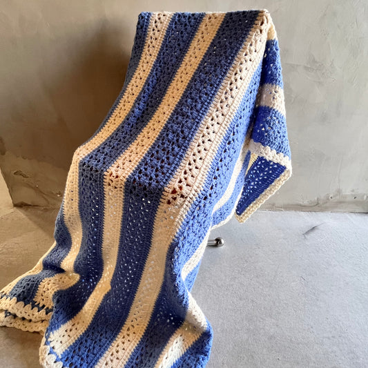 【USA vintage】グラニーブランケット マリンカラー