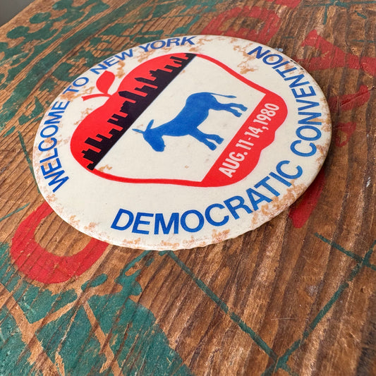 【USA vintage】PINBACK BUTTON 缶バッジ ロバ NEW YORK