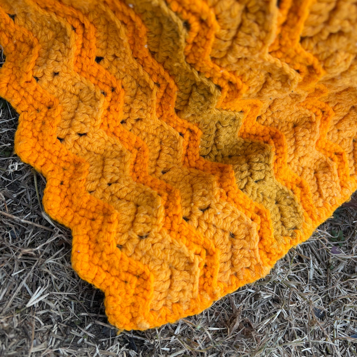 【USA vintage】granny blanket orange