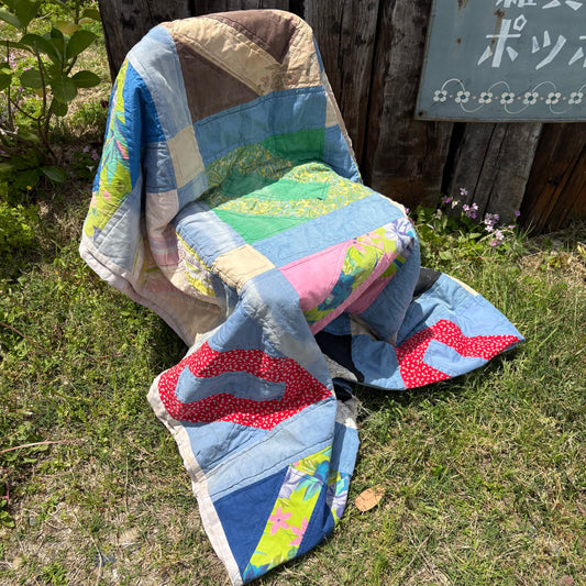 【USA Vintage】 Handmade Patchwork Quilt