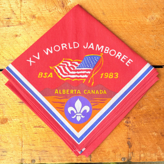 【1980s Canada vintage】BSA XV World Jamboree 1983 Alberta Canada Bandana