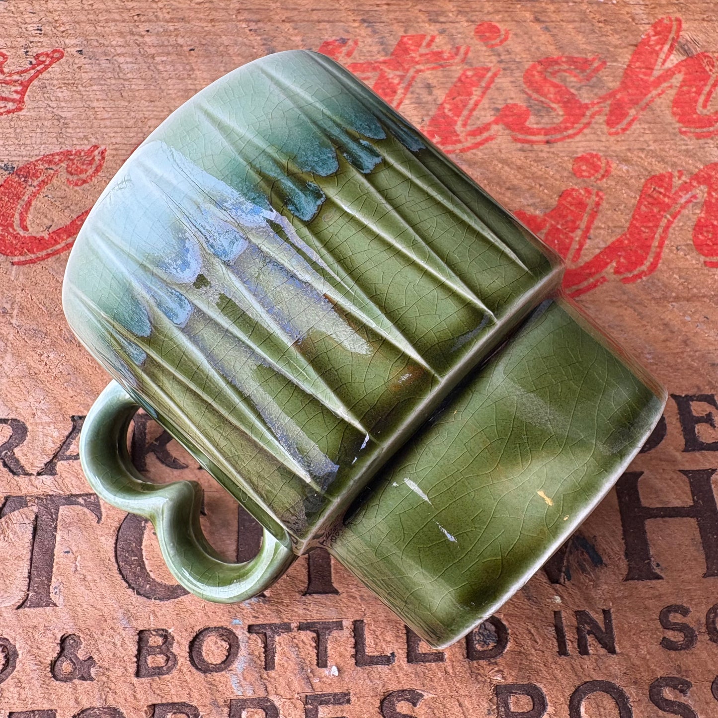 【1970s vintage】JAPAN stacking mug Green