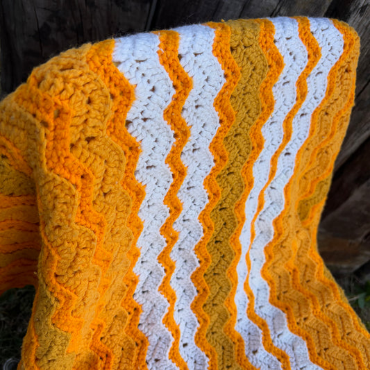 【USA vintage】granny blanket orange