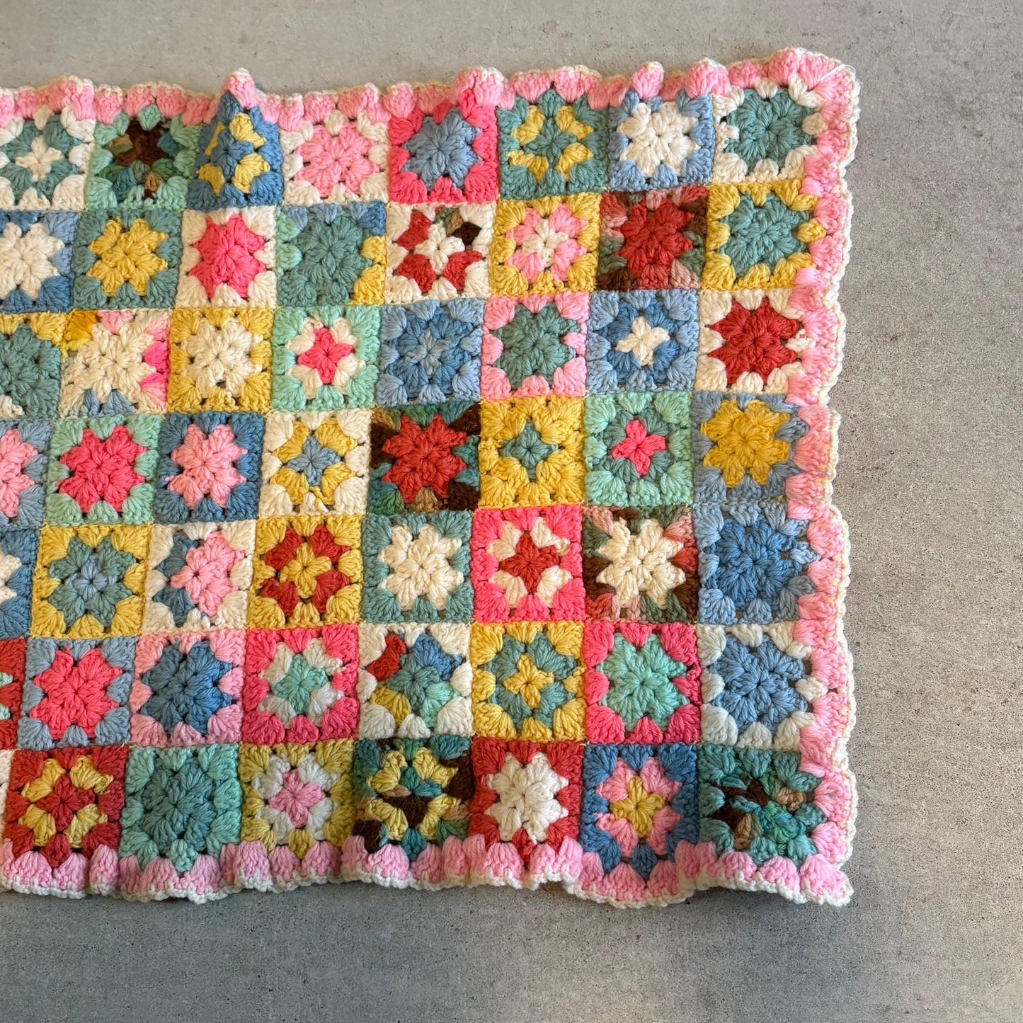 【USA vintage】granny blanket pastel color
