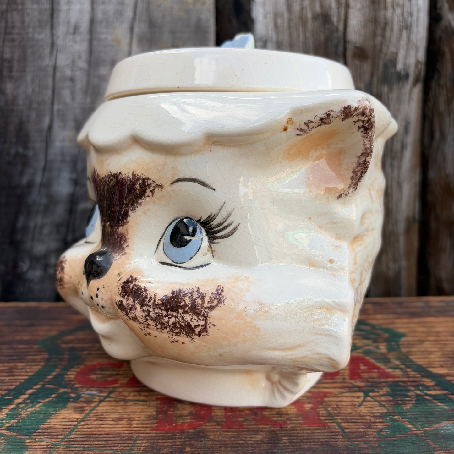 【1970s USA vintage】LEFTON CAT Cookie jar
