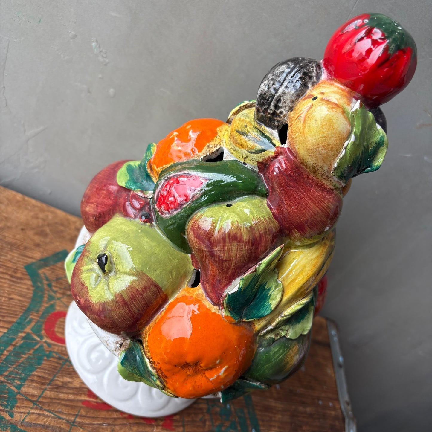 【Italy vintage】majolica fruits bowl
