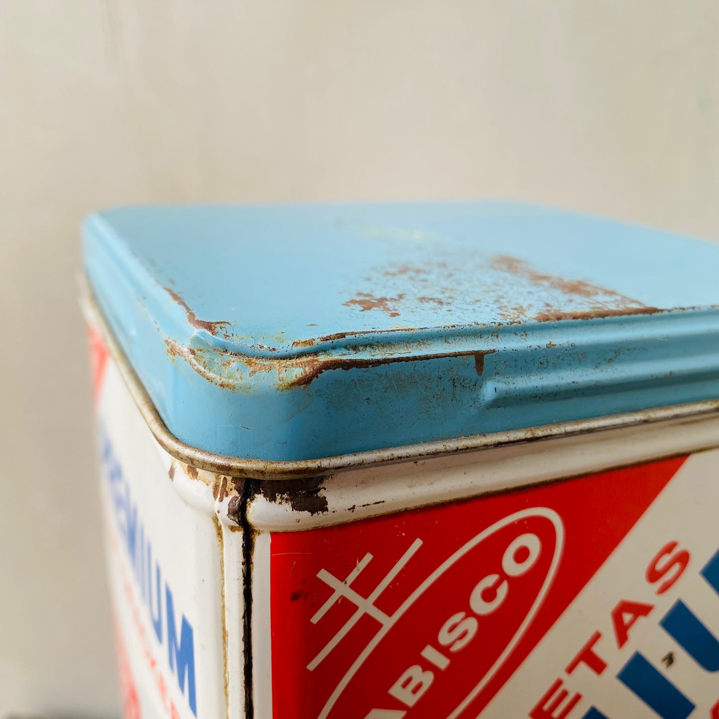 【1969 USA vintage】NABISCO PREMIUM SALTINAS TIN CAN