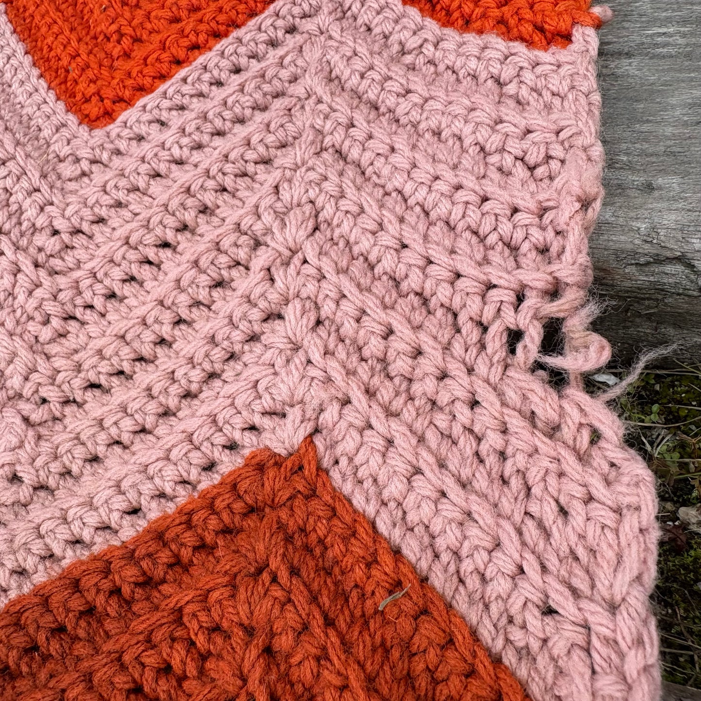 【USA vintage】granny blanket orange