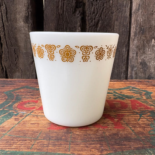 【1960s-1970s USA vintage】PYREX mugcup BUTTERFLY GOLD