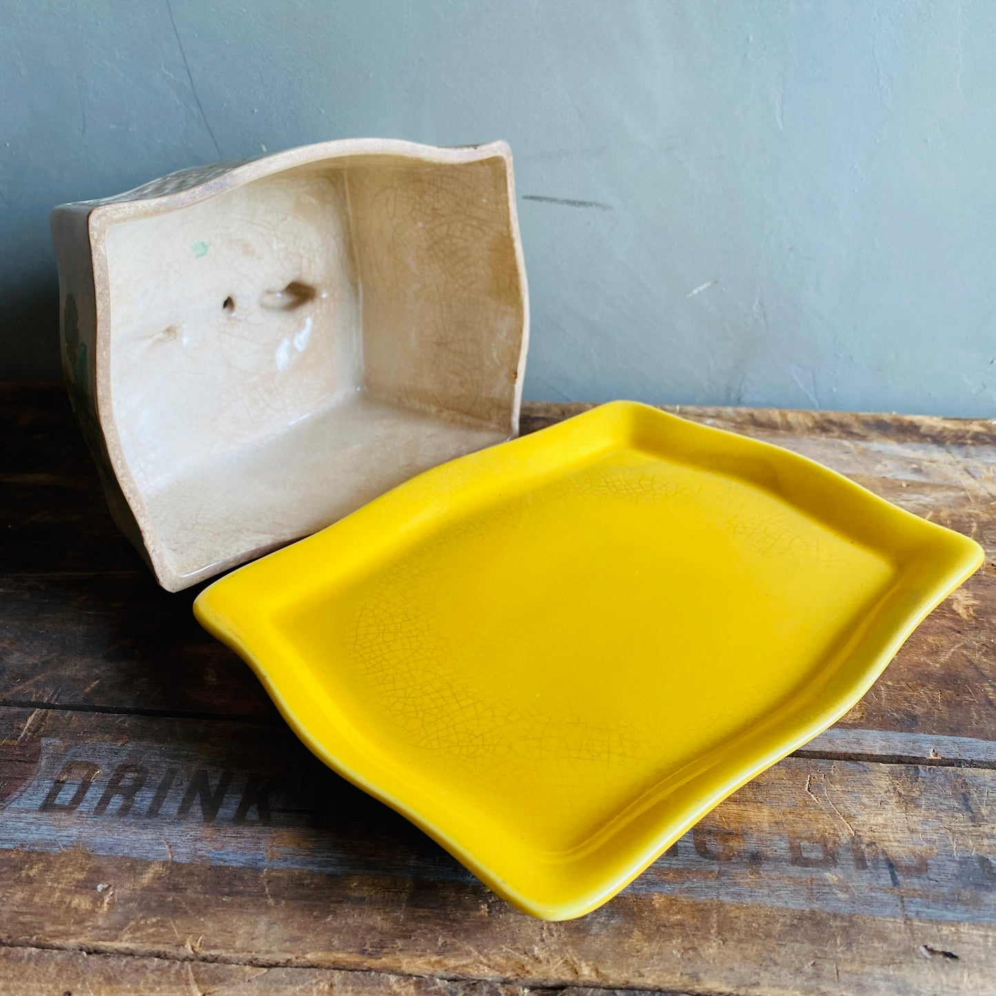 【vintage】cheese dish チーズディッシュ 皿