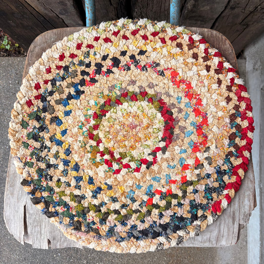 【USA vintage】braided chair pads 1